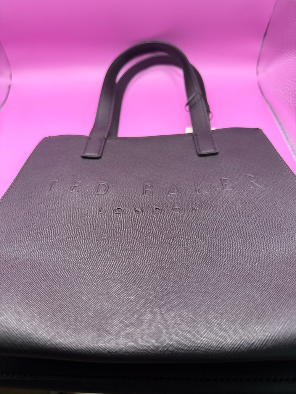 NWT Ted Baker London Black Tote Bag "The Icon" Embossed Logo - Picture 6 of 7
